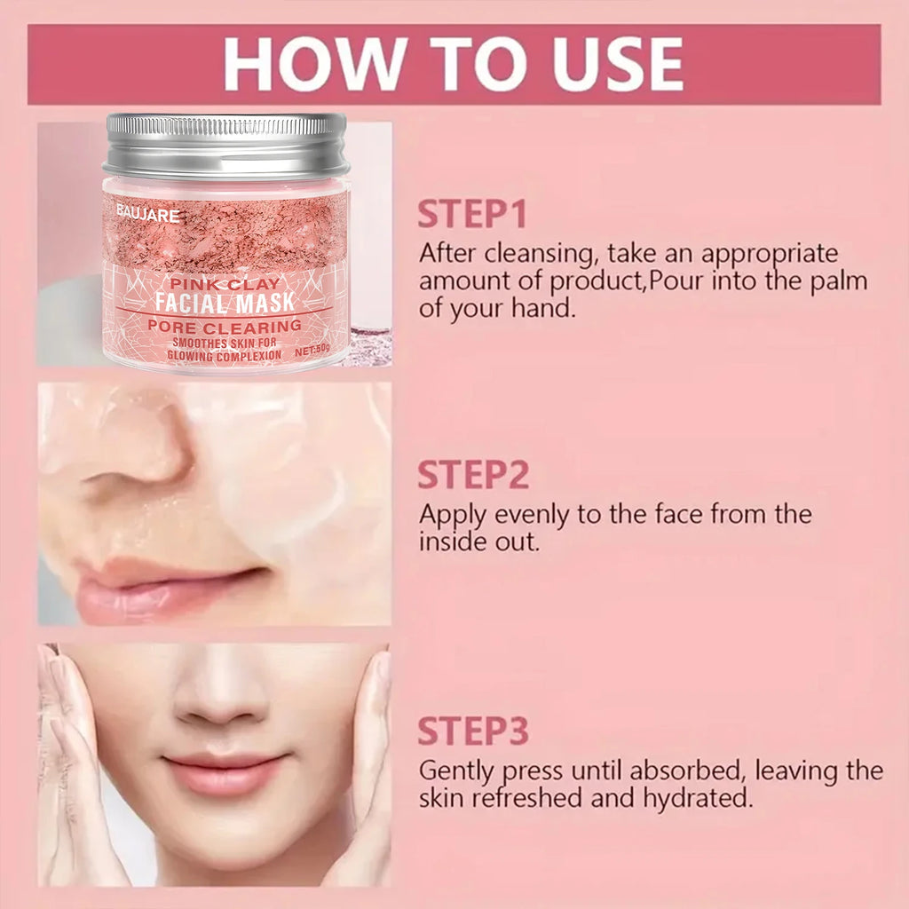 Masque Argile Rose — Pores & Éclat au Collagène